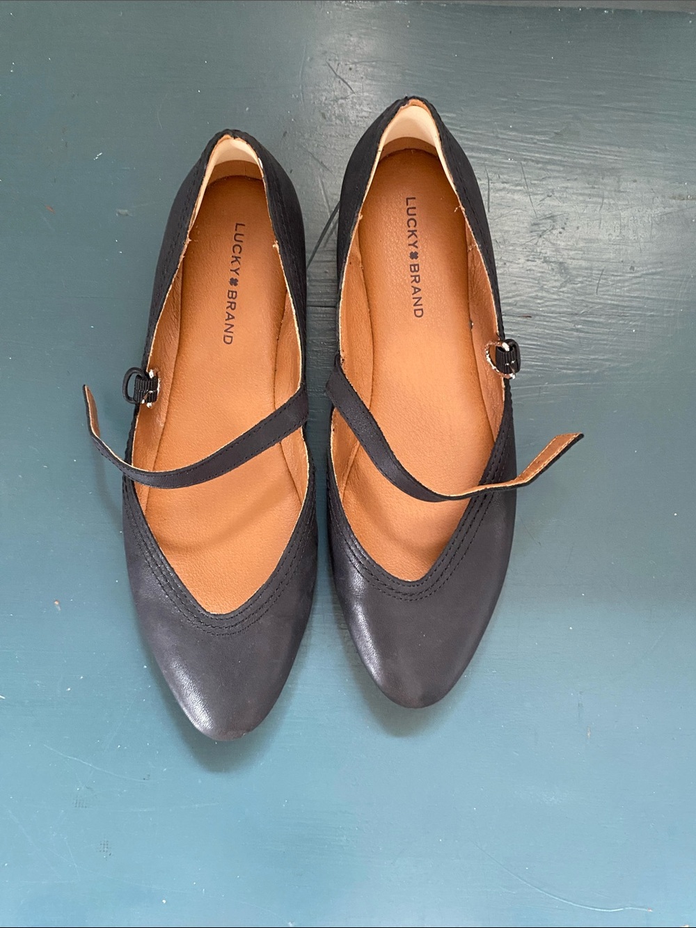 Lucky Brand Black Mary Jane Flats with Cross Strap